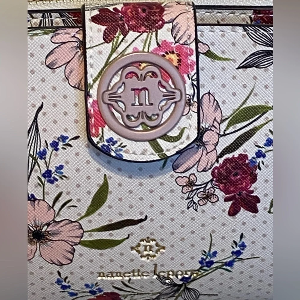Nanette Lepore Mirabel Floral Printed Vegan Leather Spring Crossbody Bag